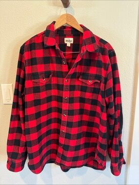 Hatley Red and Black Plaid Flannel Button-Up Shirt
